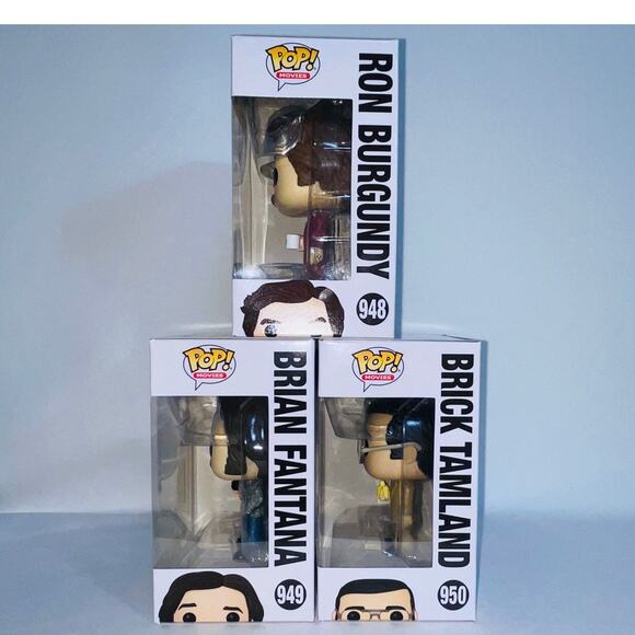 Funko Pop! Anchorman Set of 3 - Ron Burgundy #947, Brian #949, Brick #950 - Picture 4 of 11